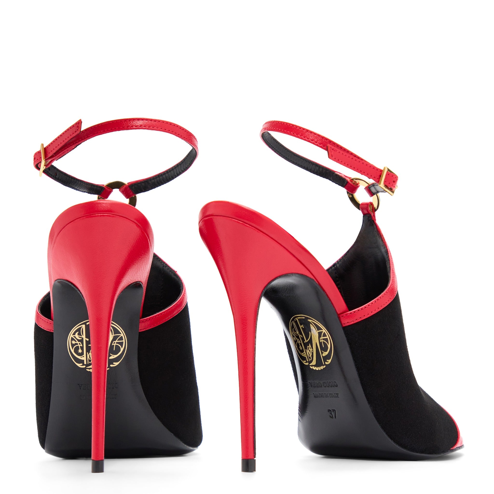 Aphrodite 120 Rouge Noir Cuir Mat et Velour