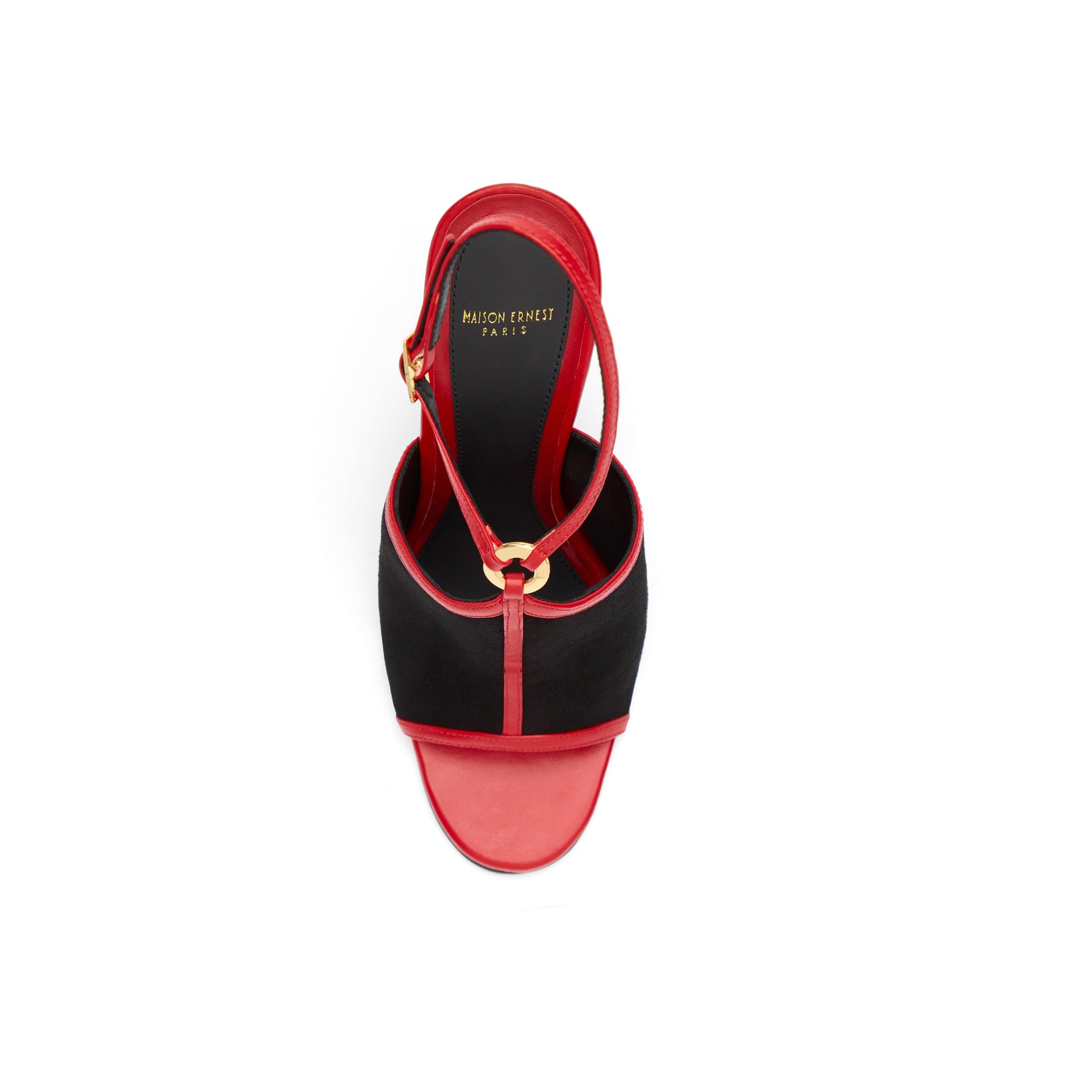 Aphrodite 120 Rouge Noir Cuir Mat et Velour