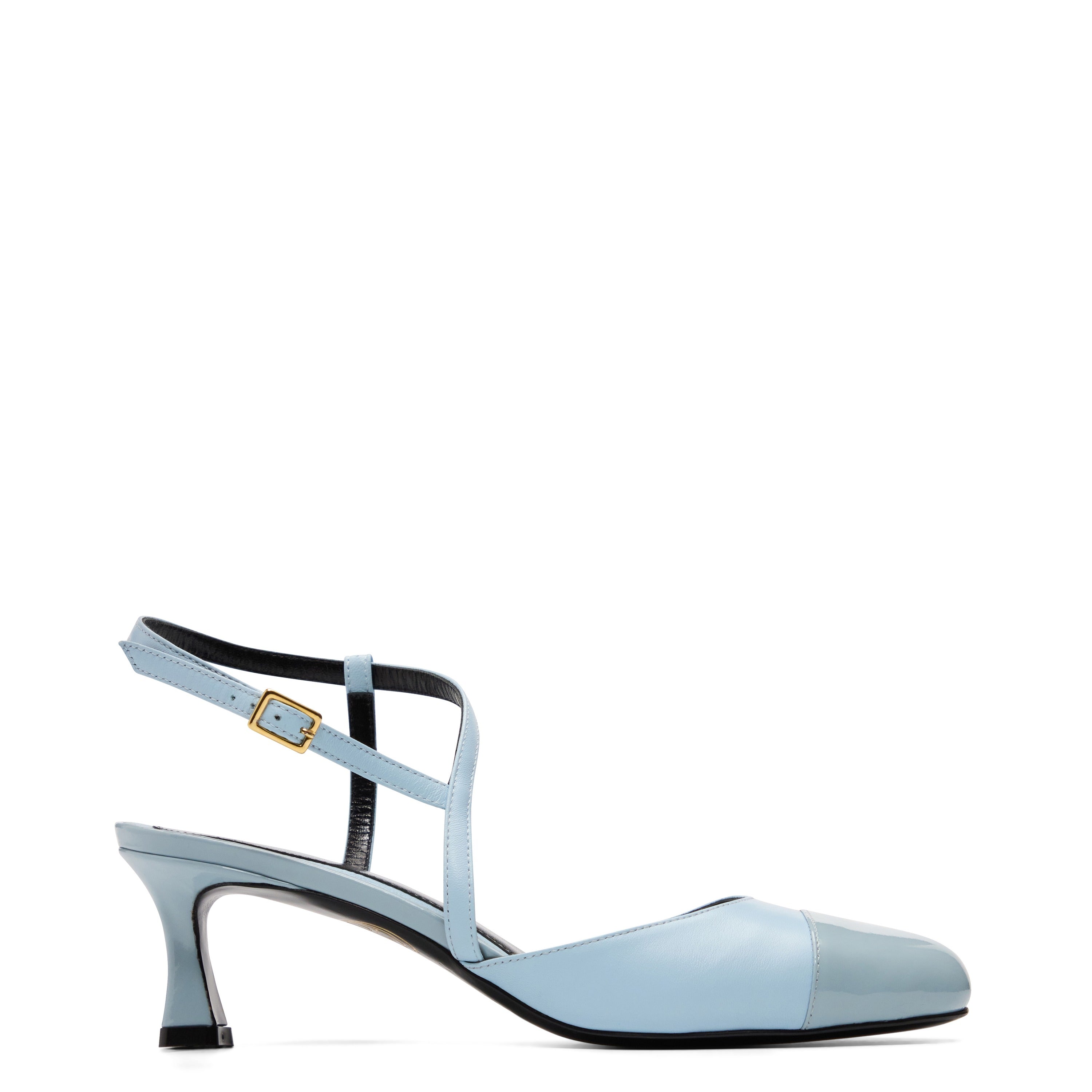 Ariane 55 Bleu Pastel Cuir Mat et Vernis