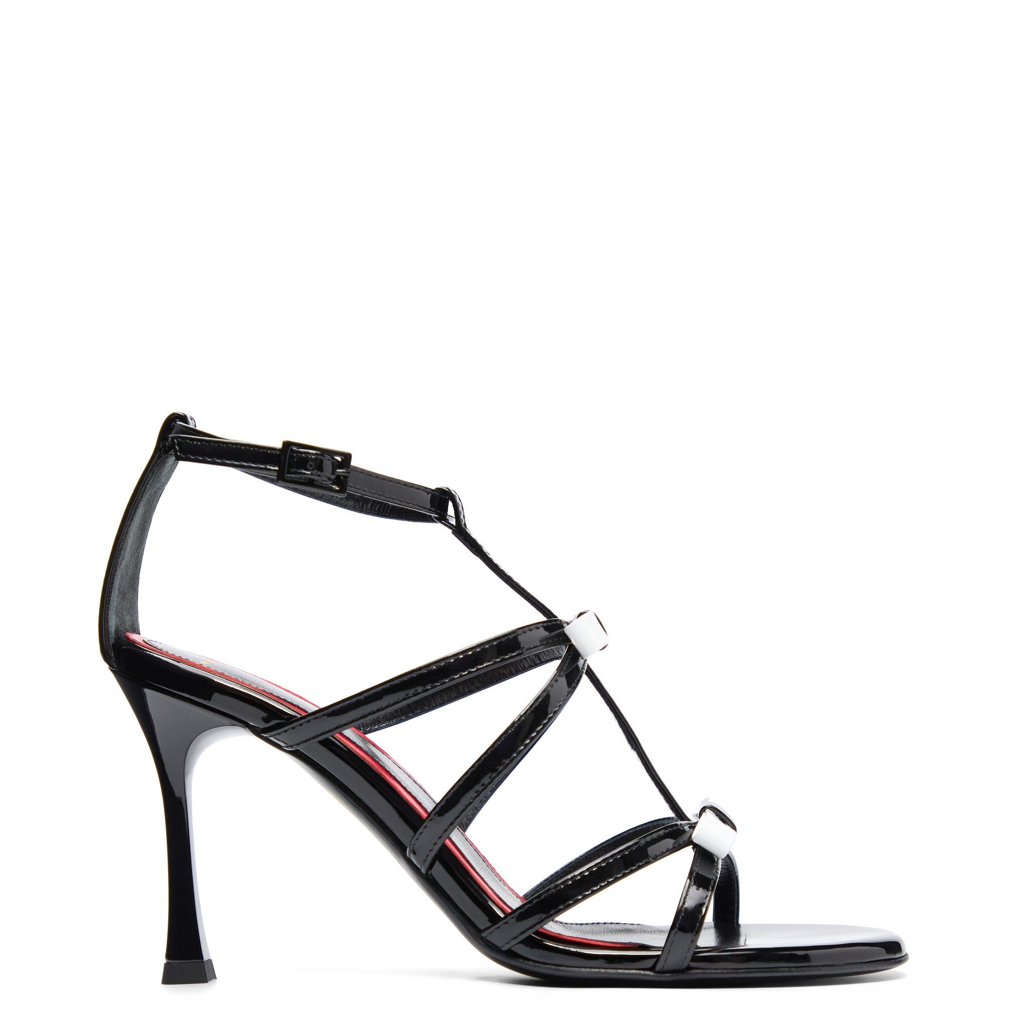 Daisy 90 Noir Blanc Cuir Vernis
