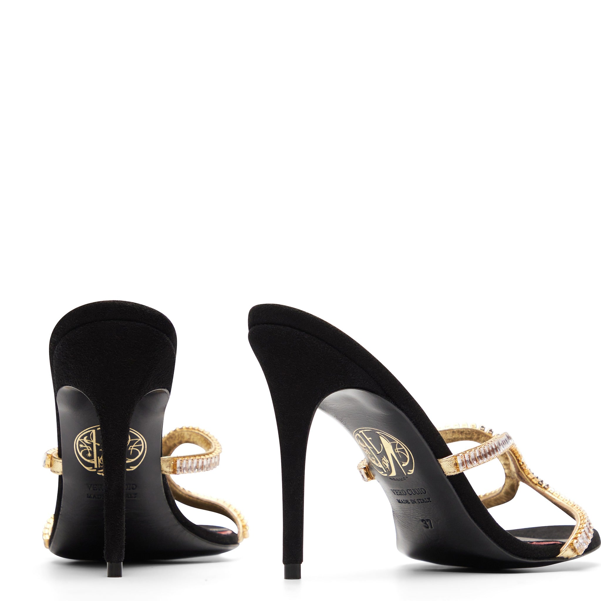 Lys Mule 100 Blanc Noir Cuir Velours et Mat