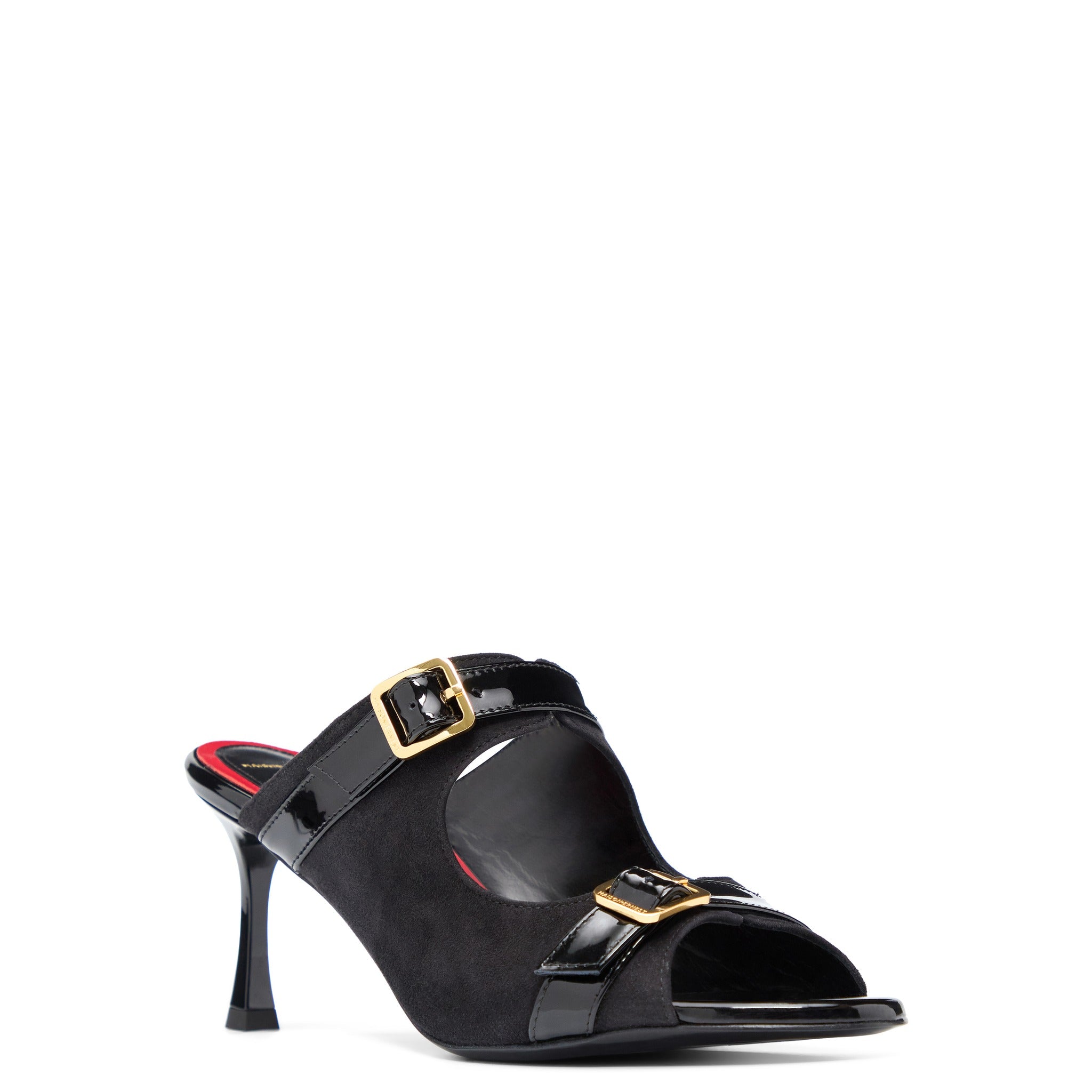 Myrtle 70 Noir Cuir Vernis et Velours