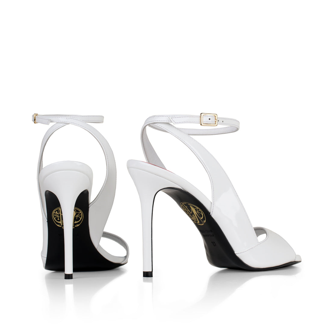 Flavien 100 Blanc Cuir Vernis
