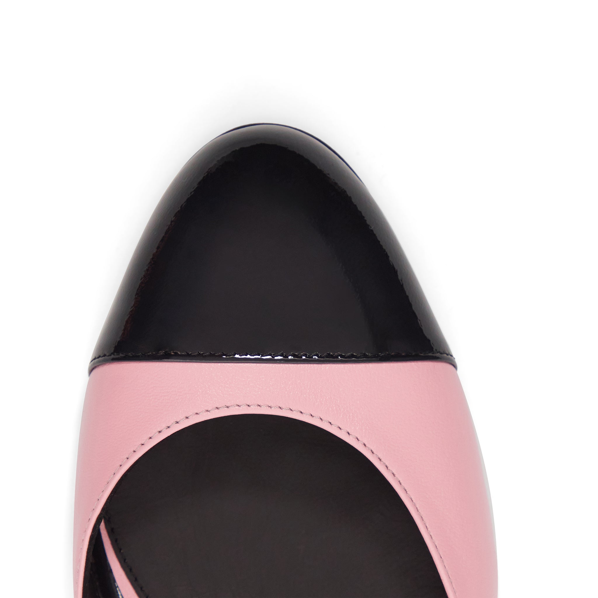 Ariane 75 Rose Pastel Noir Cuir Mat et Vernis