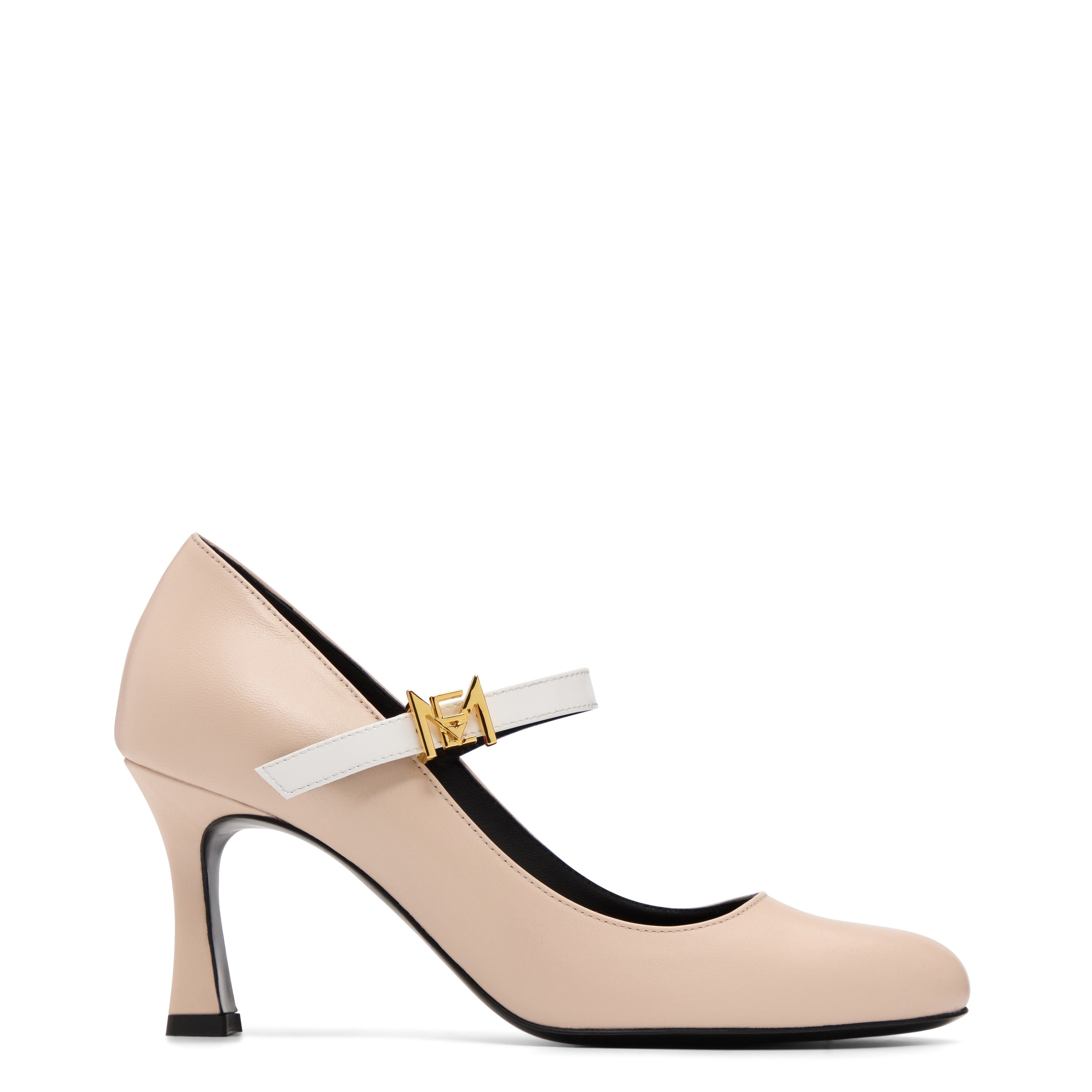 Betty 75 Beige Blanc Cuir Mat et Vernis