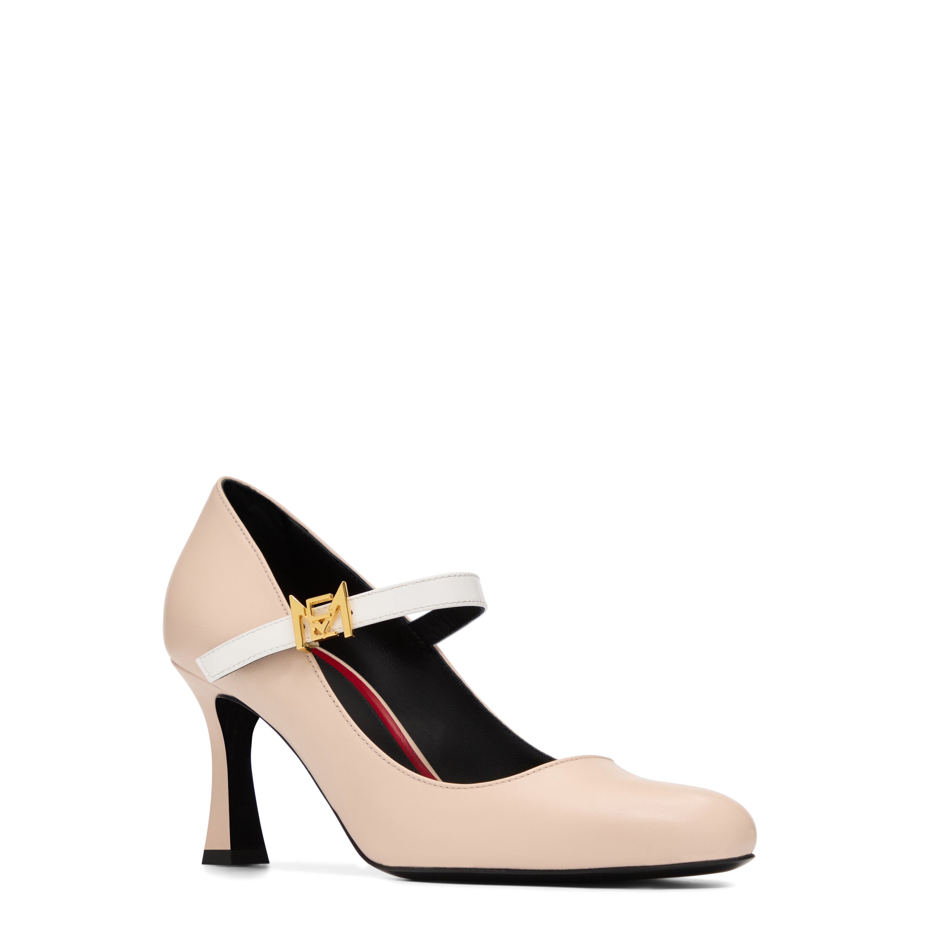 Betty 75 Beige Blanc Cuir Mat et Vernis