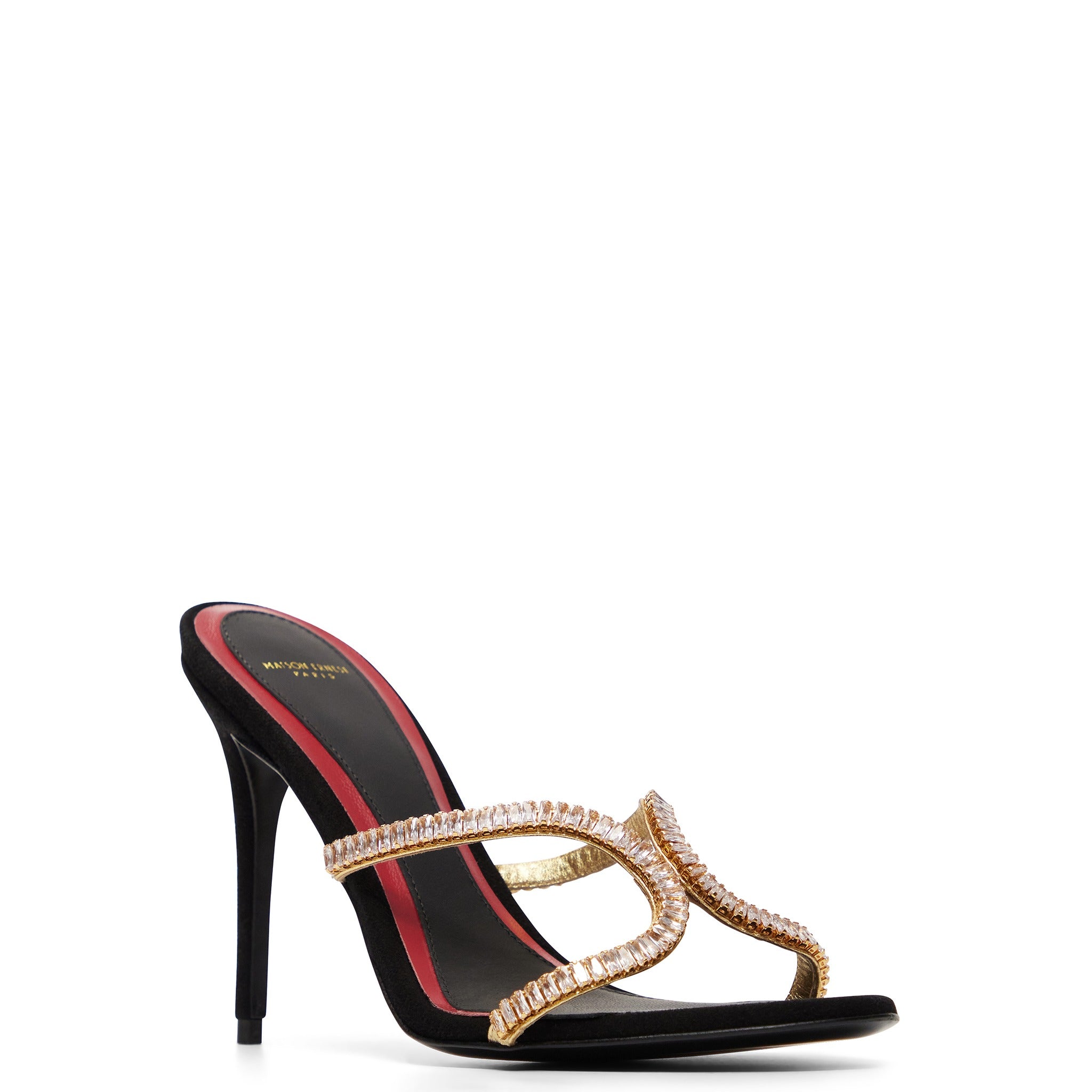 Lys Mule 100 Blanc Noir Cuir Velours et Mat