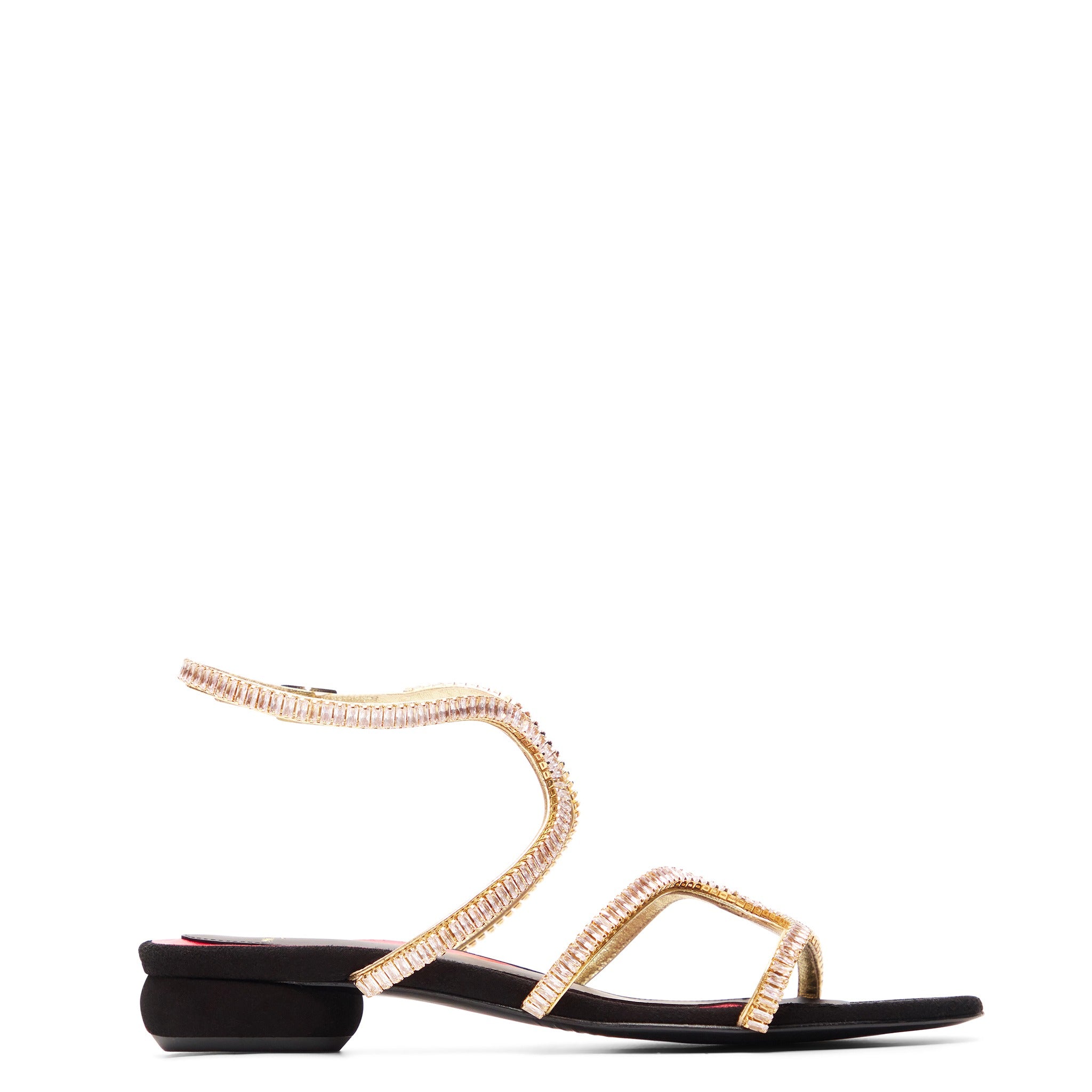 Lys Sandale 20 Blanc Noir Cuir Velours et Strass