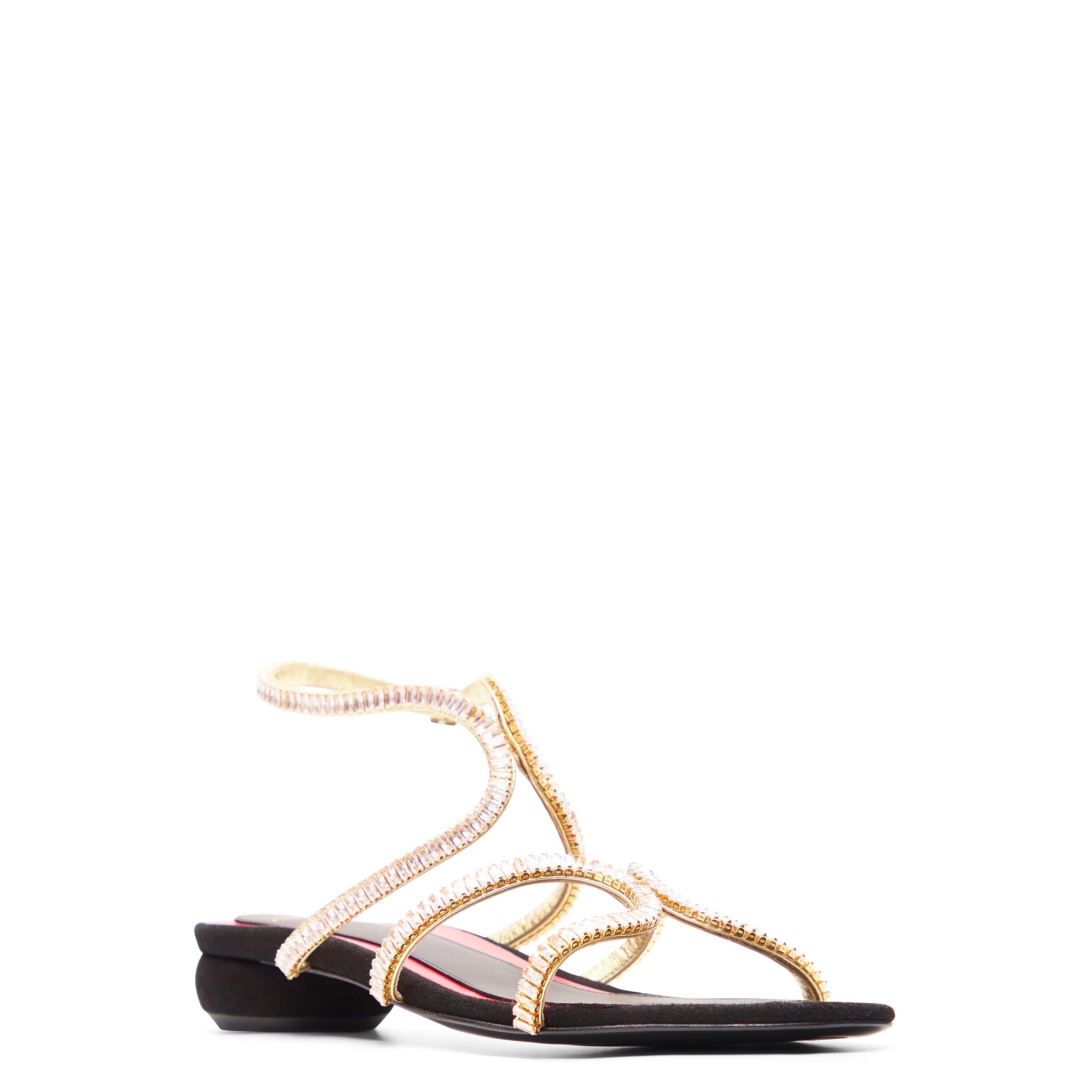 Lys Sandale 20 Blanc Noir Cuir Velours et Strass