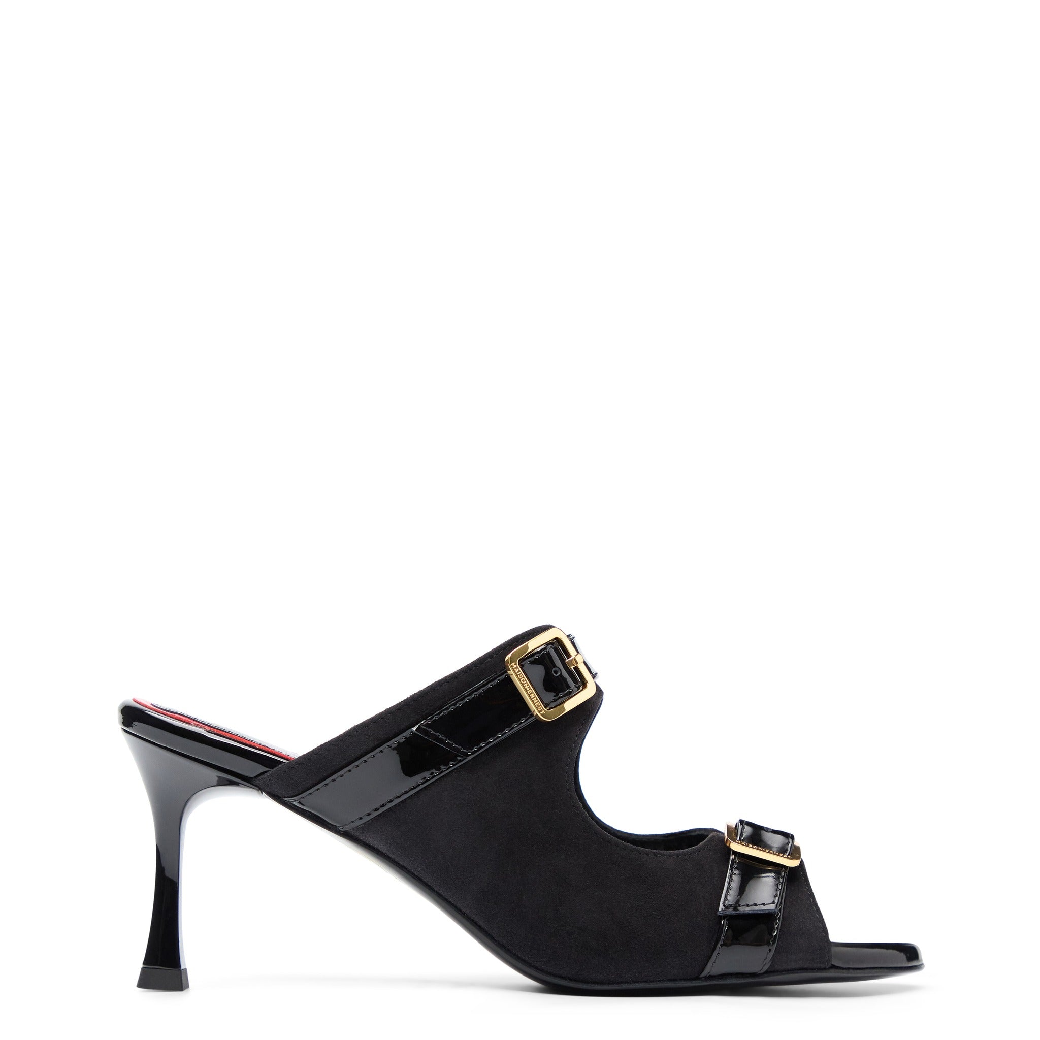 Myrtle 70 Noir Cuir Vernis et Velours